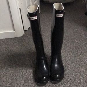 Tall Black Hunter Rain Boots